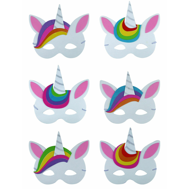 6-assorted-unicorn-foam-masks-party-bag-fillers-diamonte-designs