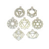 7 Pcs Mixed Tibetan Silver Chakra Pendants Charms Hollow Filigree Style P145