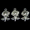 10 Pcs Tibetan Silver Rose Pendant Charm Jewellery Craft Flowers Beading A134