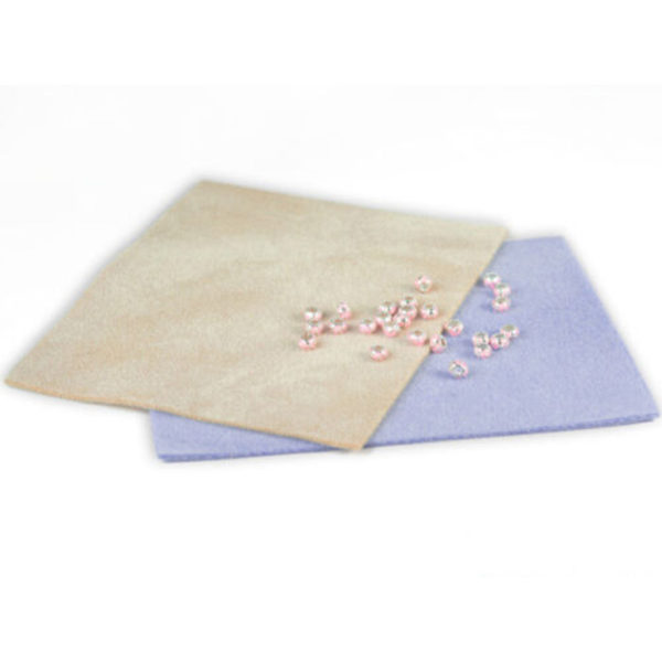 2 x Large Double Sided Foam Bead Mats 30cm x 23cm Blue & Beige N96