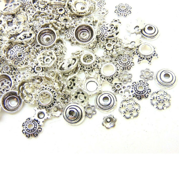 Mixed Tibetan Silver Bead Caps Mixed Size & Design Jewellery Findings Beading ML