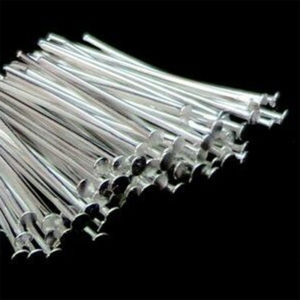 100 Pcs 16mm Silver Plated Head Pins Jewellery Findings Craft Beading F121