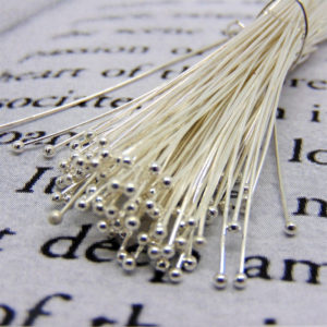 100 Pcs - 35mm Silver Plated Ball Head Pins Jewellery Craft Finding Beading R168