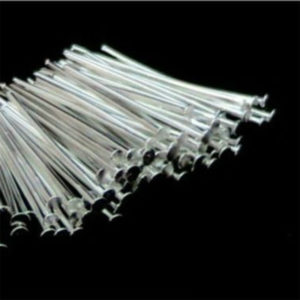 100 x 20mm Silver Plated Head Pins Jewellery Beading Craft Findings B180