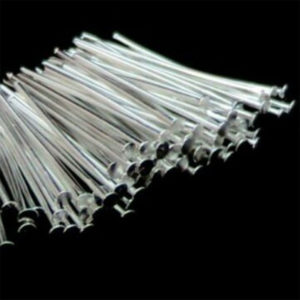 100 x 35mm Silver Plated Head Pins Jewellery Craft Findings A107