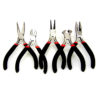 Set of 5 Pliers - Round Bent Snipe End and Side Cutters Jewellery Making Tools