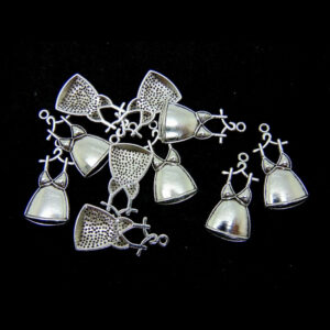 10 Pcs Tibetan Silver Ladies Dress Frock Charms Jewellery Girl Fashion 33mm A156