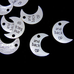 10 Pcs Tibetan Silver Moon and Back Pendants Necklace Charm Love Quote Q72