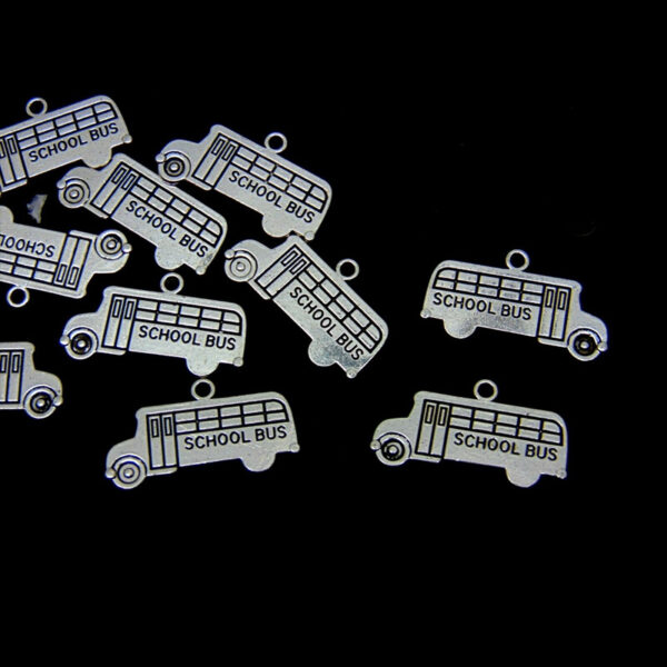 10 Pcs Tibetan Silver School Bus Teacher Charms Jewellery Leaving Gift Kids G72