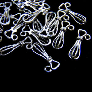 20 Pcs - Tibetan Silver Whisk Charms Baking / Cooking 22mm Pendant A187