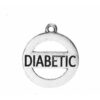 5 Pcs Tibetan Silver Diabetic Medical Alert Message Pendant Diabetes Charm S54