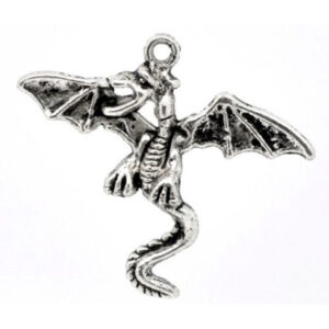 5 x Tibetan Silver Winged Dragon Charm 33mm Jewellery Craft Pendant Q156