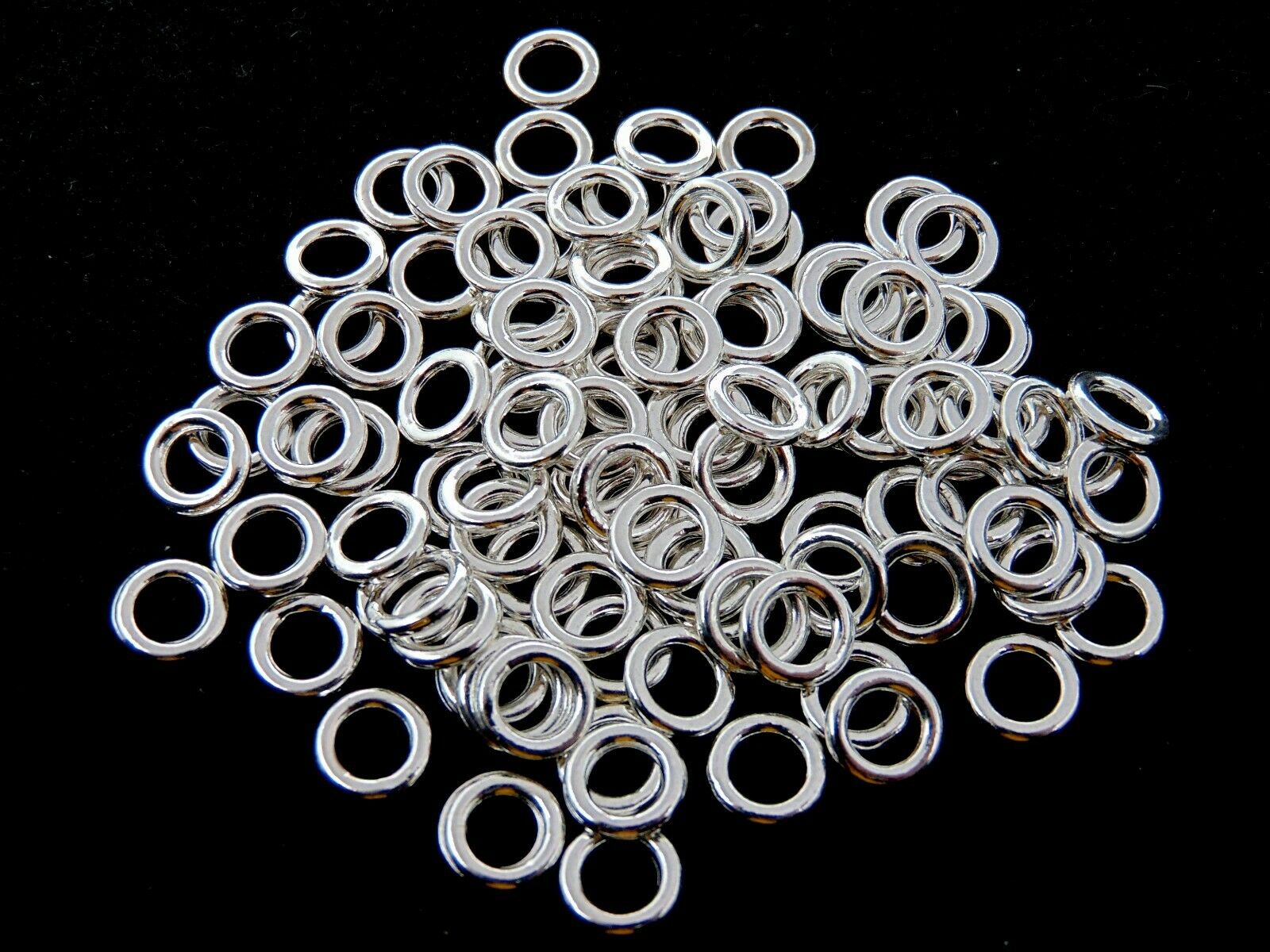 8mm Chunky Silver Plated Soldered Closed Jump Connecting Rings